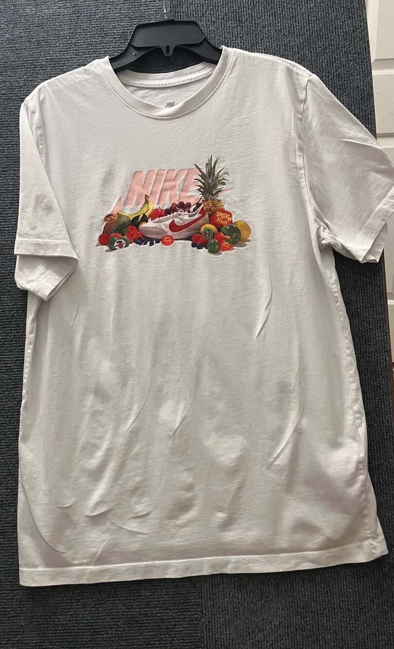 Nike Fruit Platter Graphic T-Shirt Size L White Never Not Fresh